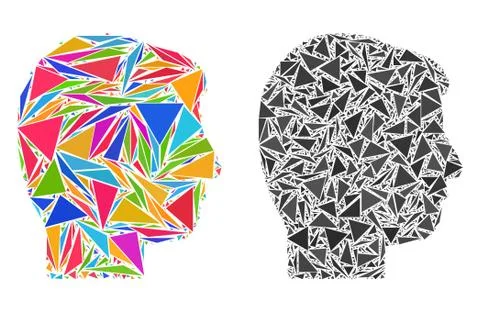 Triangle User Profile Collage Icons 스톡 일러스트