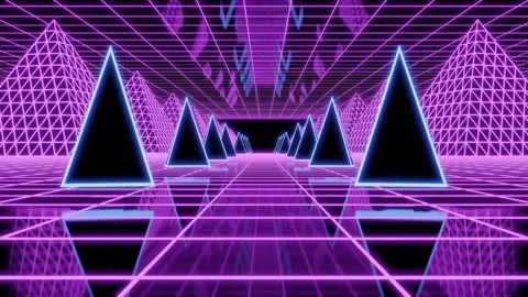 Triangle vaporwave visual background Stock Footage 285696701