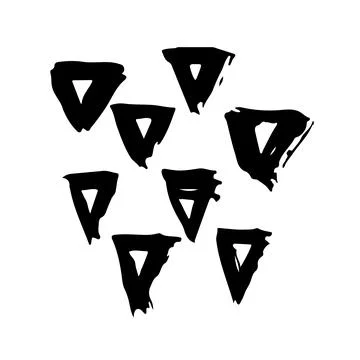 Triangle Vector Abstract Brush Hand Drawn Geometric Texture in Black Color Stock Illustration