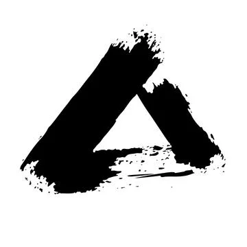 Triangle Vector Abstract Brush Hand Drawn Geometric Texture in Black Color Stock Illustration