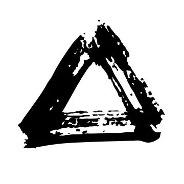 Triangle Vector Abstract Brush Hand Drawn Geometric Texture in Black Color 스톡 일러스트