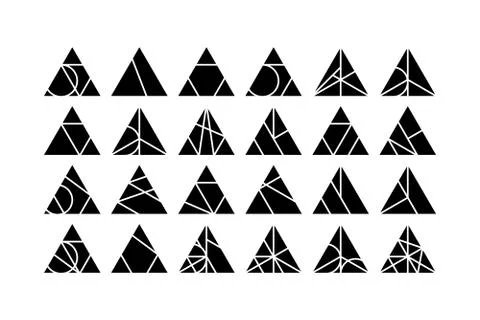 Triangle Vector design elements set 스톡 일러스트