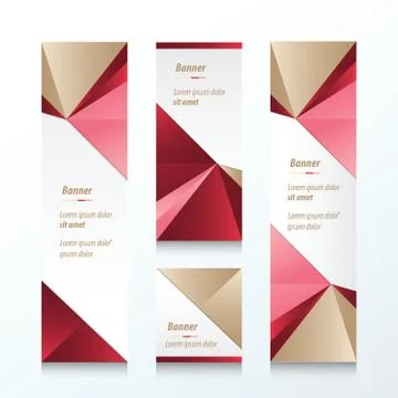 Triangle Vertical Banner Brown, Pink, Red Stock-Illustration