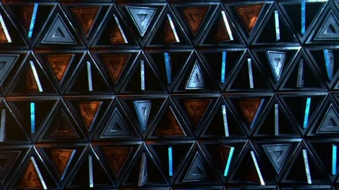 Triangle Wall - Professional VJ Background Loop Stock Footage