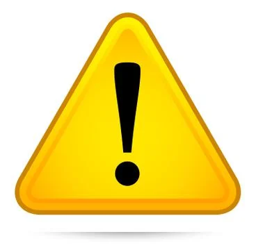 Triangle warning sign with exclamation point. Forewarn, caution, attention. Stock Illustration