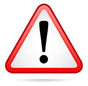 Triangle warning sign with exclamation point. Forewarn, caution, attention. Stock Illustration