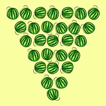The triangle of watermelon Stock Illustration