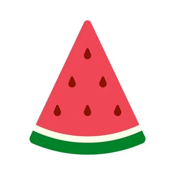 Triangle Watermelon Slice Flat Design Clipart Stock Illustration