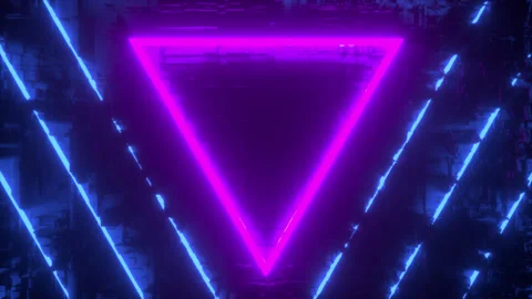 Triangle Waves Neon VJ Loop Background 스톡 동영상 304821565