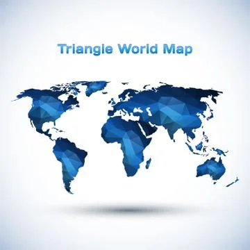 Triangle World Map Illustration 스톡 일러스트