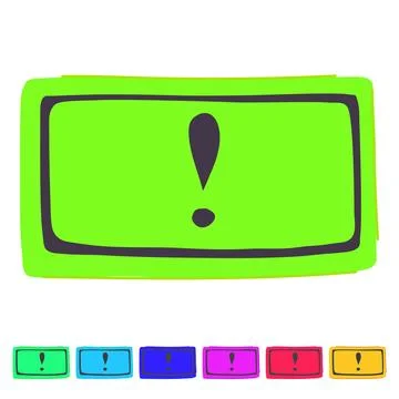 Triangle yellow warning sign vector cartoon graphic Stockillustratie