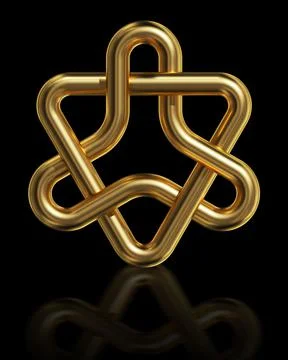 Triangles. 3D jewelry model. Template gold logo for bisnes. Stock Illustration