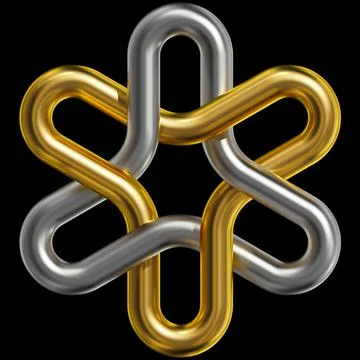Triangles. 3D jewelry model. Template gold and silver logo for bisnes. Stock Illustration
