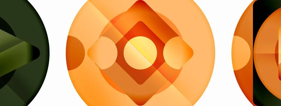 Triangles and circles abstract background for wallpaper, banner, background Illustrazione stock