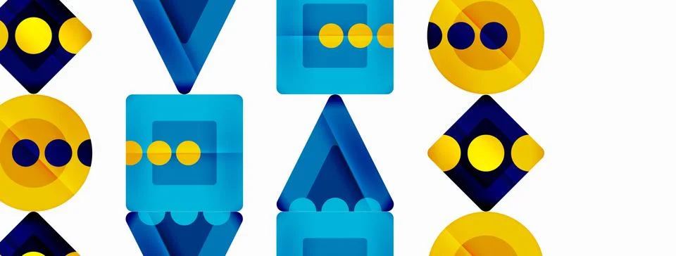 Triangles and circles abstract background for wallpaper, banner, background Illustrazione stock
