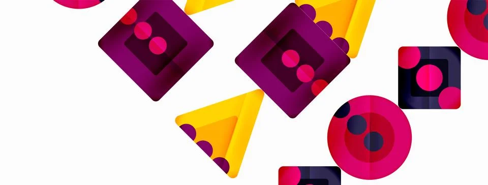 Triangles and circles abstract background for wallpaper, banner, background Stock Illustration