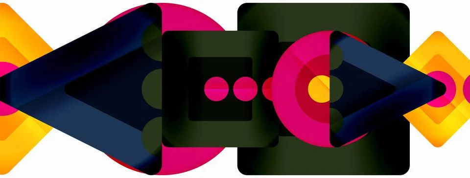 Triangles and circles abstract background for wallpaper, banner, background Stock Illustration