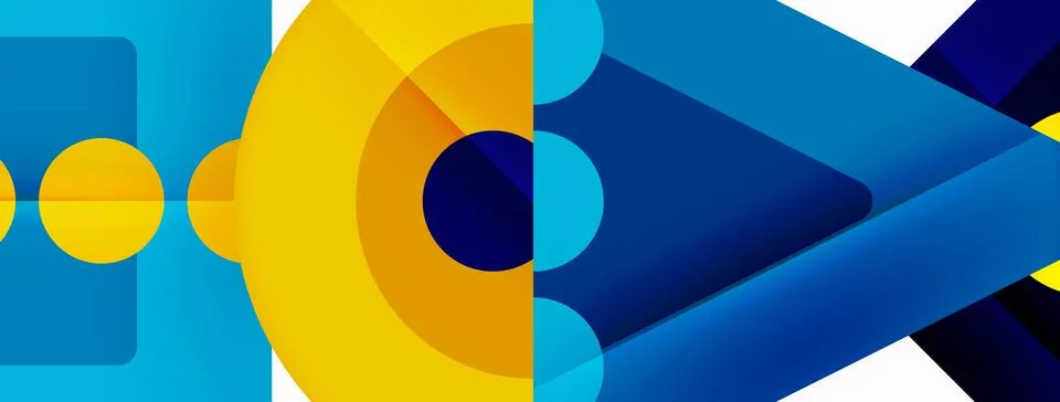 Triangles and circles abstract background for wallpaper, banner, background Stock Illustration