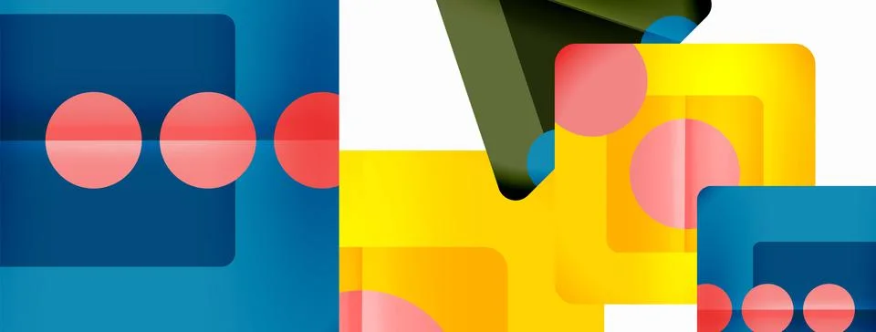 Triangles and circles abstract background for wallpaper, banner, background Stock Illustration