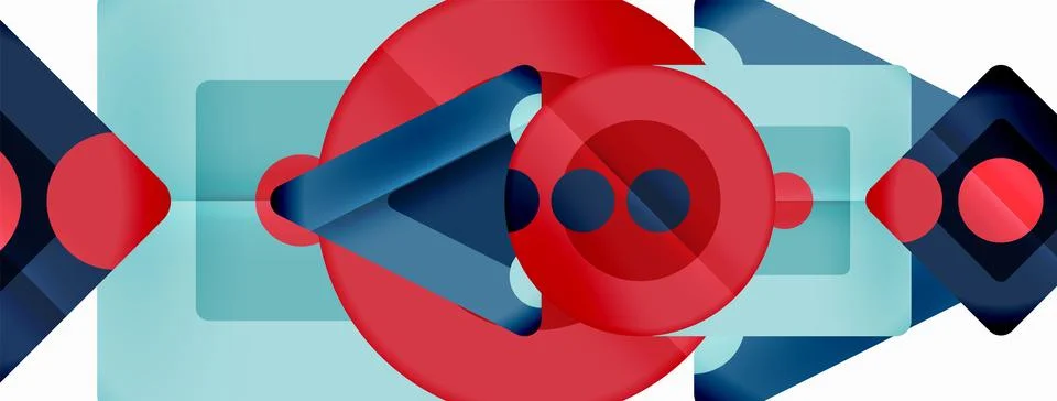 Triangles and circles abstract background for wallpaper, banner, background Stock Illustration