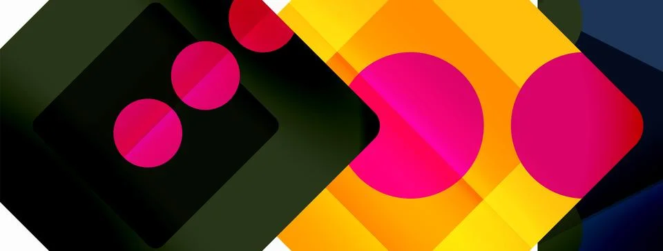 Triangles and circles abstract background for wallpaper, banner, background Stock Illustration