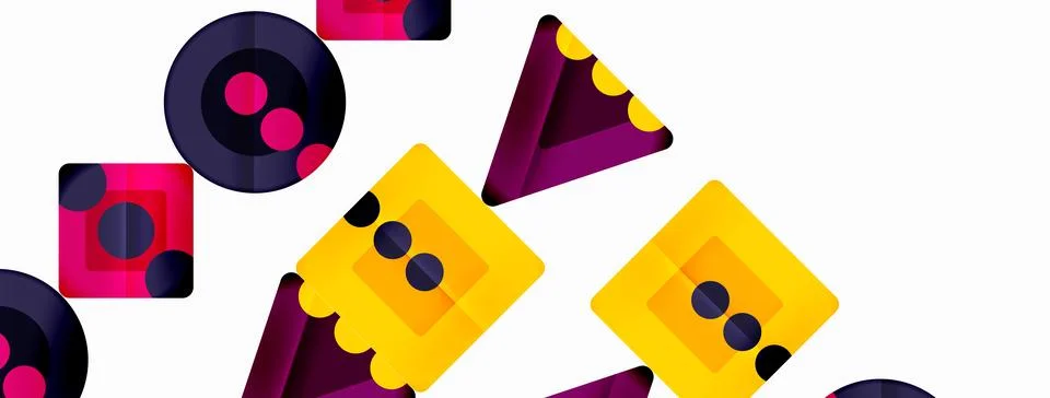 Triangles and circles abstract background for wallpaper, banner, background Stock Illustration