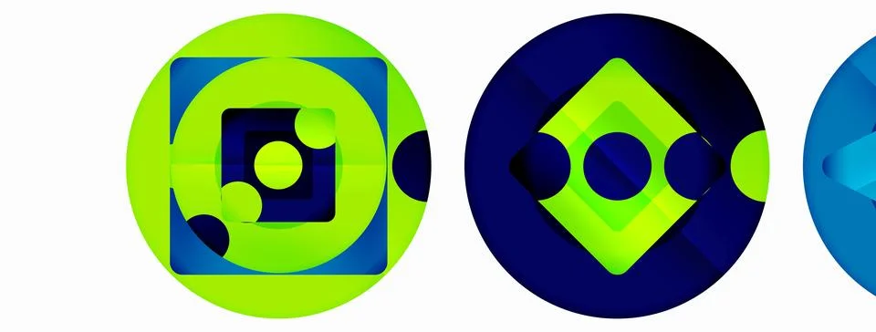 Triangles and circles abstract background for wallpaper, banner, background Illustrazione stock