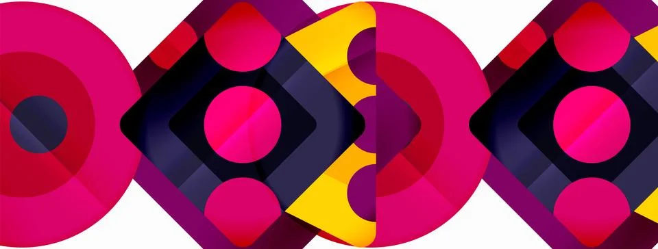 Triangles and circles abstract background for wallpaper, banner, background Stock Illustration