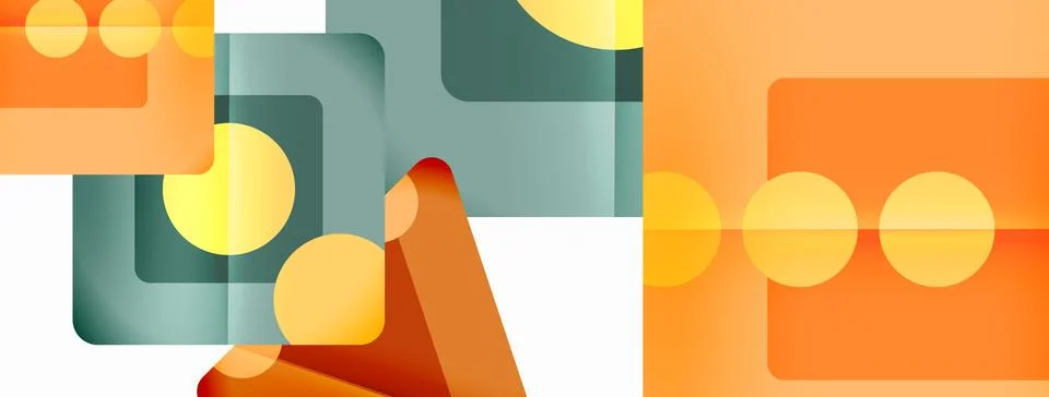 Triangles and circles abstract background for wallpaper, banner, background Stock Illustration