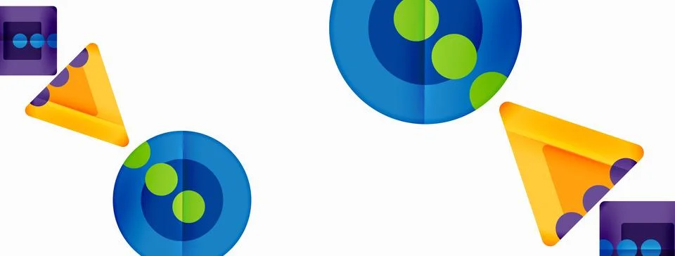 Triangles and circles abstract background for wallpaper, banner, background Stock Illustration
