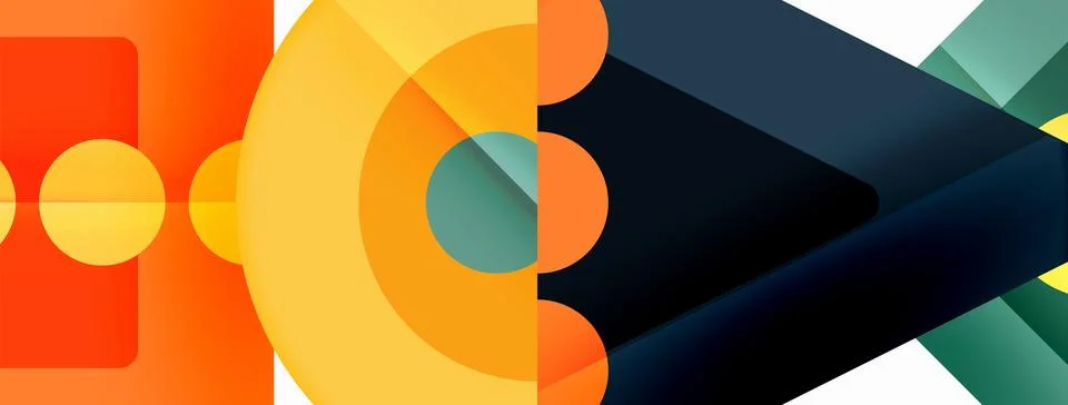 Triangles and circles abstract background for wallpaper, banner, background Stock Illustration