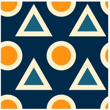 Triangles and circles fat and solid seamless pattern Stock Illustration