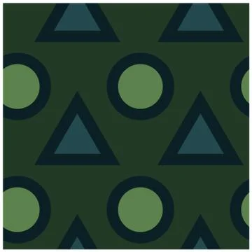 Triangles and circles fat and solid seamless pattern Stock Illustration