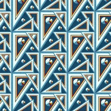 Triangles and circles in a retro pattern. イラスト素材