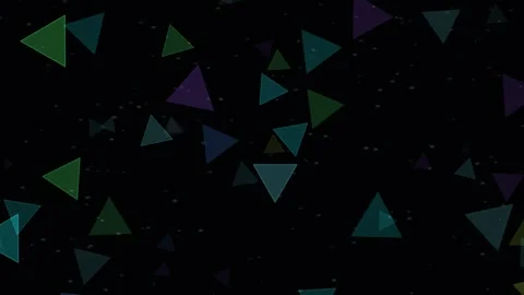 Triangles and dots drift across a black background Stock Footage 329897766