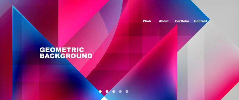 Triangles and geometric shapes composition with bright colorful gradient colors Illustrazione stock