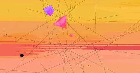 Triangles and lines in a gradient background. Stock Illustration