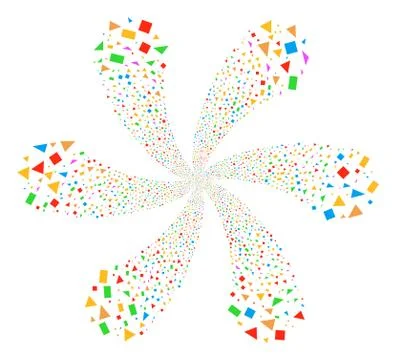 Triangles And Rectangles Spiral Flower Cluster Stock Illustration