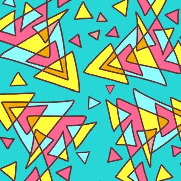 Triangles art on blue pattern Stock Illustration