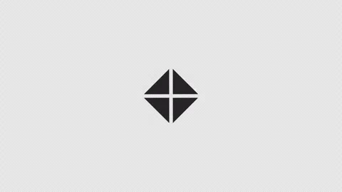 Triangles assembling in square loading animation black and white Stock Footage 300299484