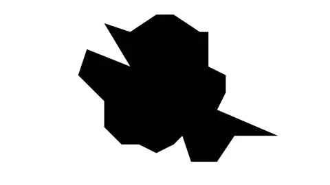 Triangles burst from the middle of the white screen and scatter, leaving a clear Stock Footage 153285272