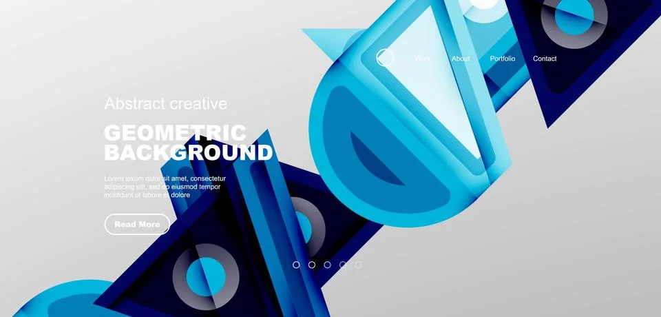 Triangles, circles and lines minimal background. Business or technology design Illustrazione stock