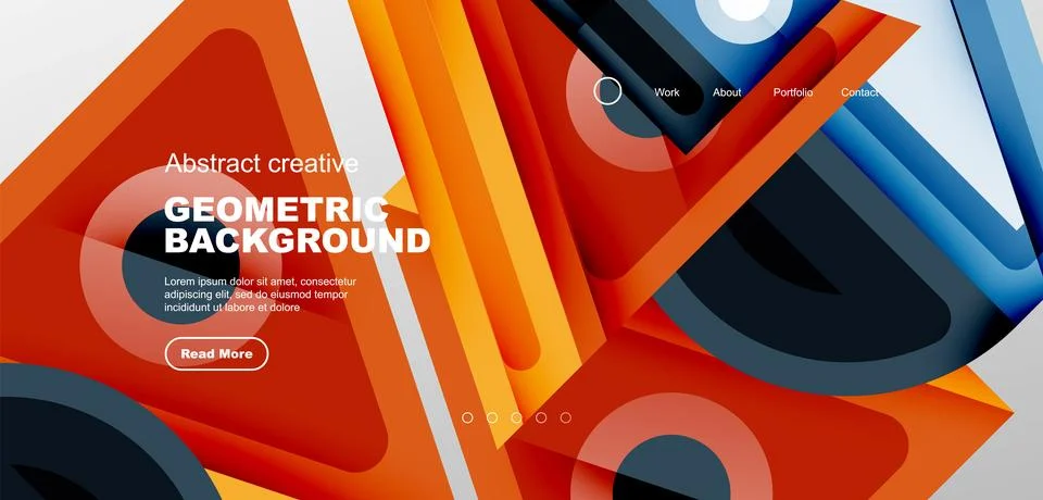 Triangles, circles and lines minimal background. Business or technology design Illustrazione stock