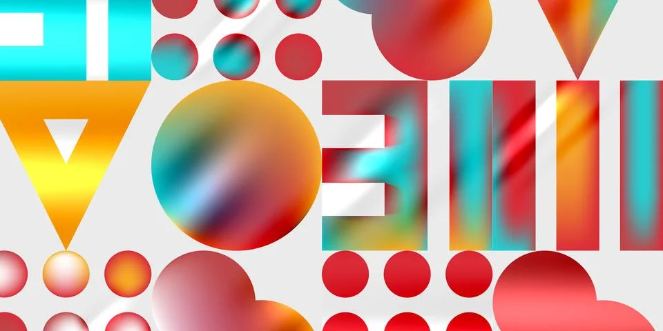 Triangles, circles, squares, rectangles design. Vector Illustration For Stockillustratie