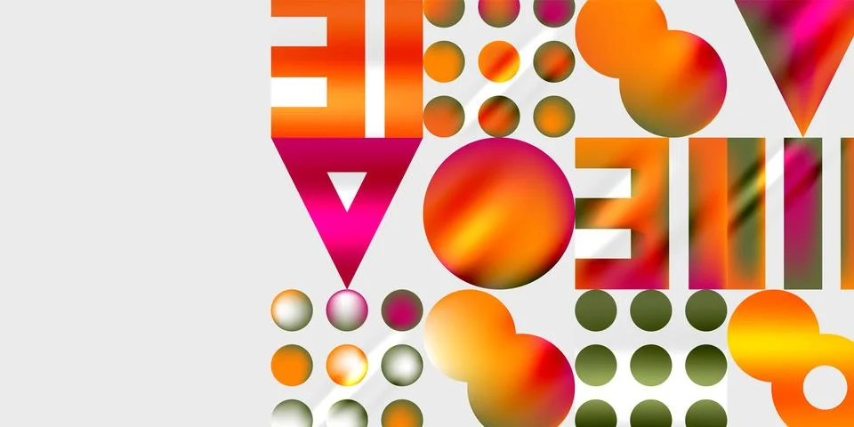 Triangles, circles, squares, rectangles design. Vector Illustration For Stock Illustration