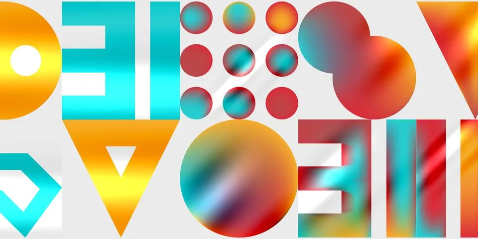 Triangles, circles, squares, rectangles design. Vector Illustration For Stock Illustration