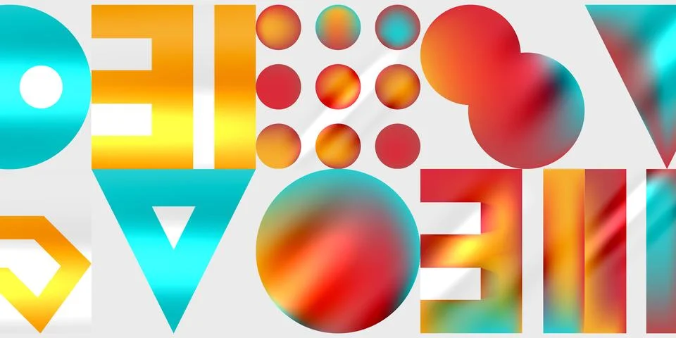 Triangles, circles, squares, rectangles design. Vector Illustration For Stock Illustration