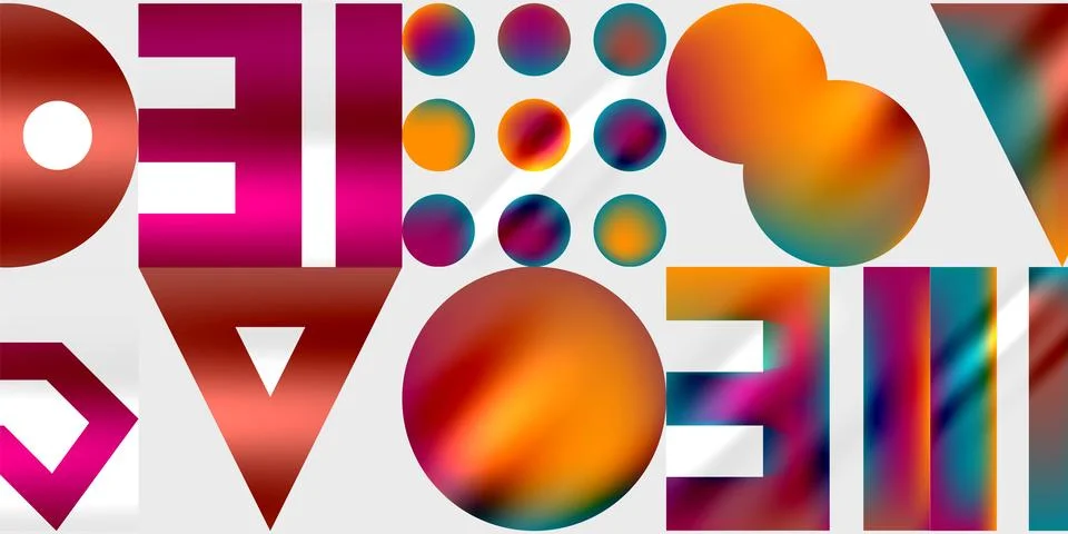 Triangles, circles, squares, rectangles design. Vector Illustration For Stock Illustration