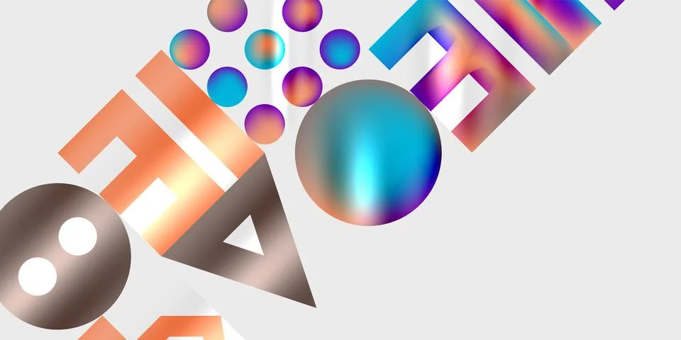 Triangles, circles, squares, rectangles design. Vector Illustration For Wal.. Stock Illustration