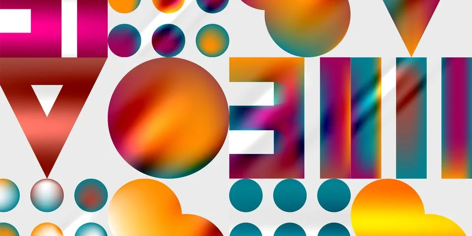 Triangles, circles, squares, rectangles design. Vector Illustration For Wal.. Stock Illustration